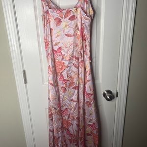 Floral Satin Ankle Length Summer Dress